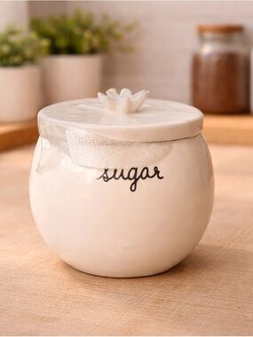 Rae Dunn White Sugar Jar with Lid